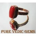 Red coral moonga ring view 3