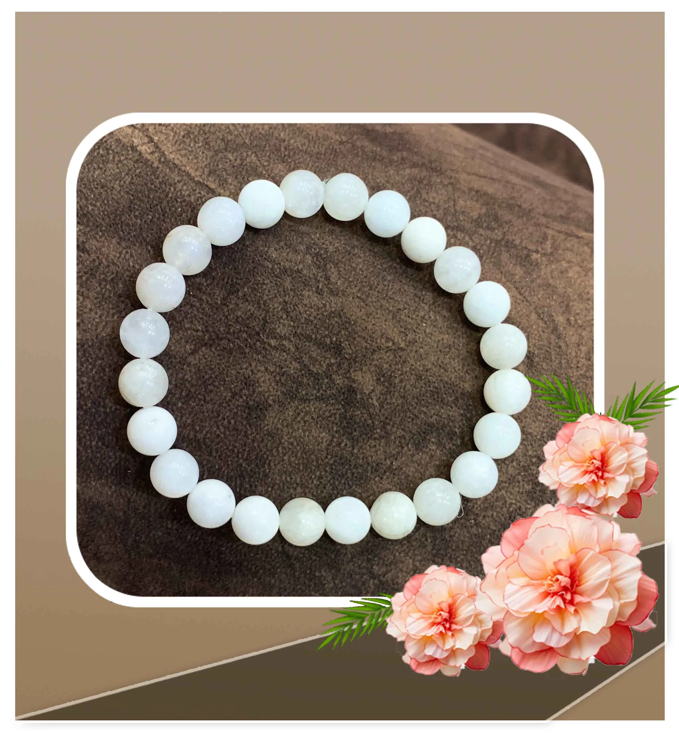 MOONSTONE BEADS BRACELET 8MM