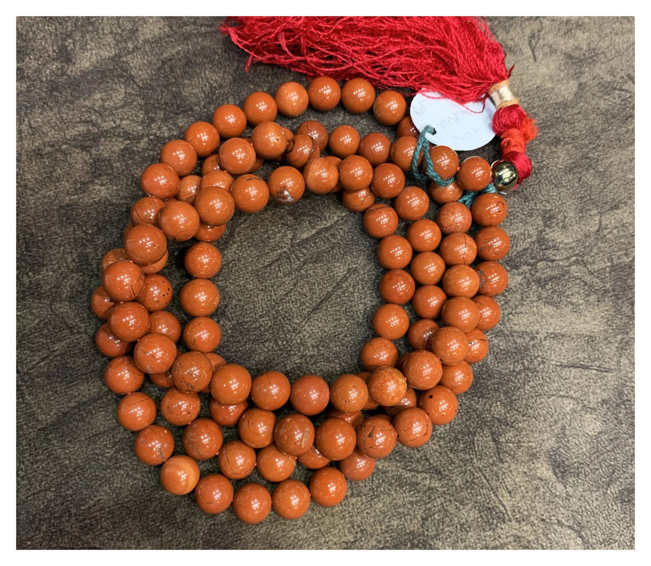 Red Jashper Mala 8MM view 2