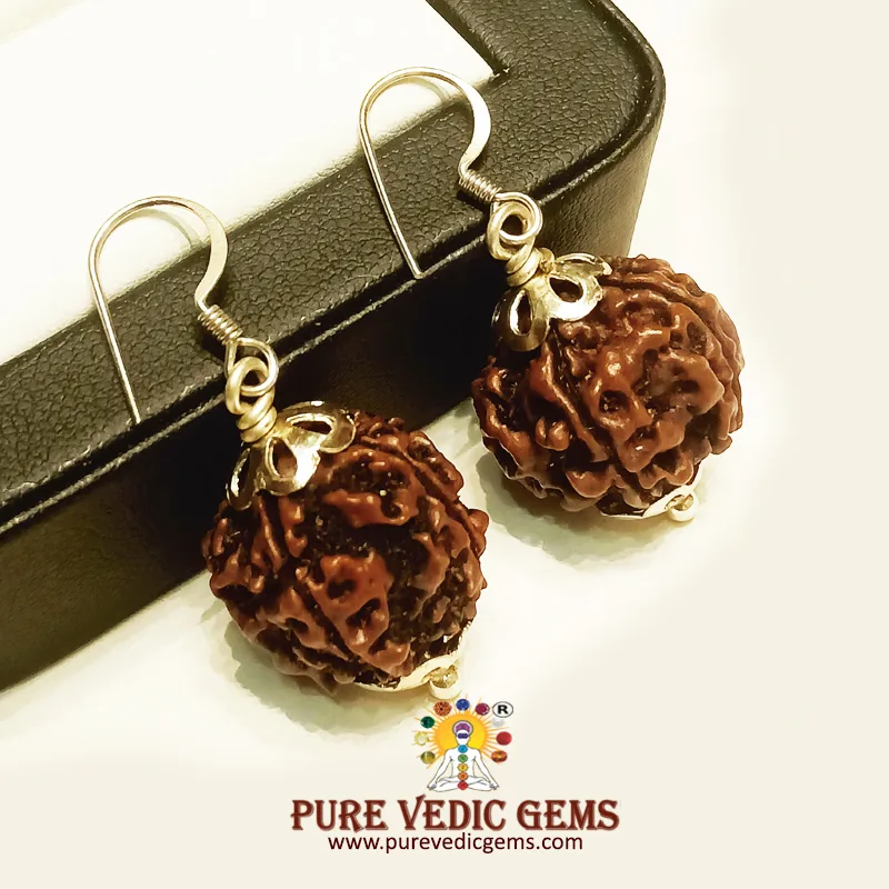 5 Mukhi natural rudraksha Tops in silver