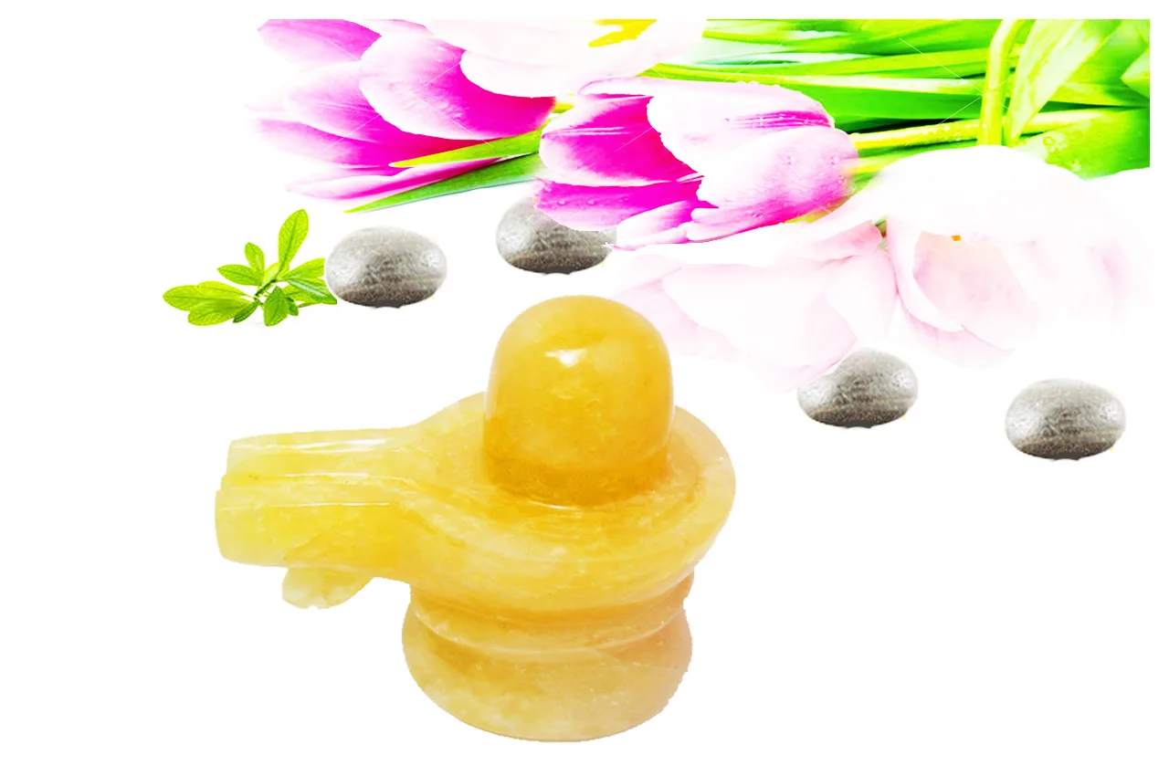 Yellow Jade Shiva Lingam view 2
