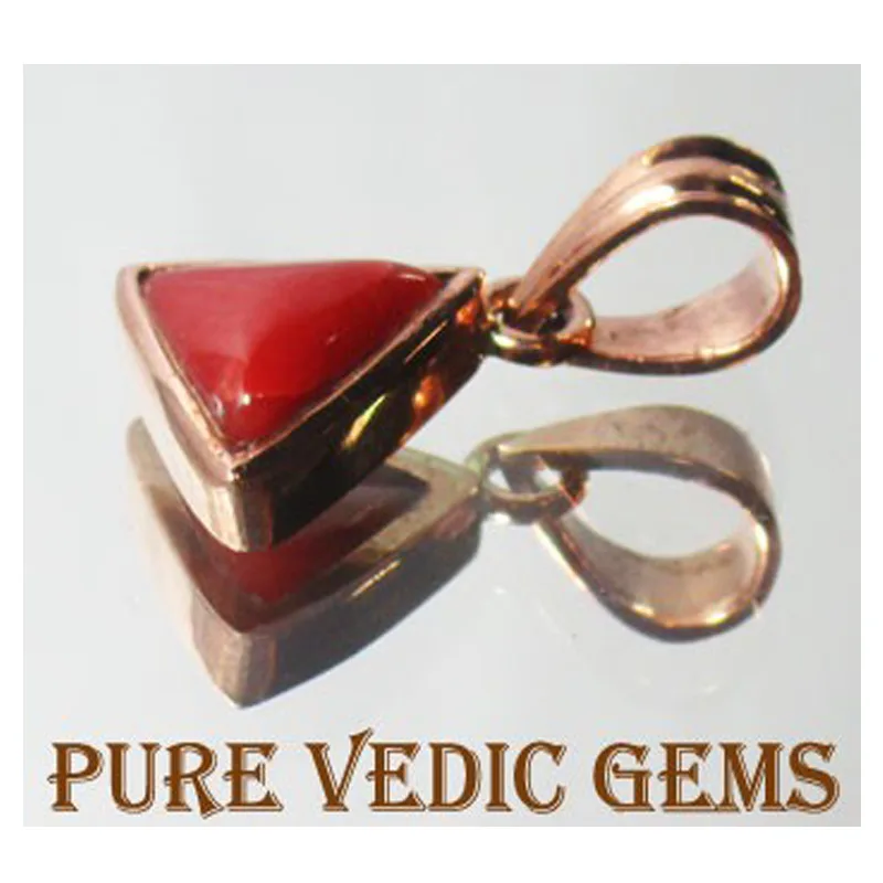 Red coral moonga pendent