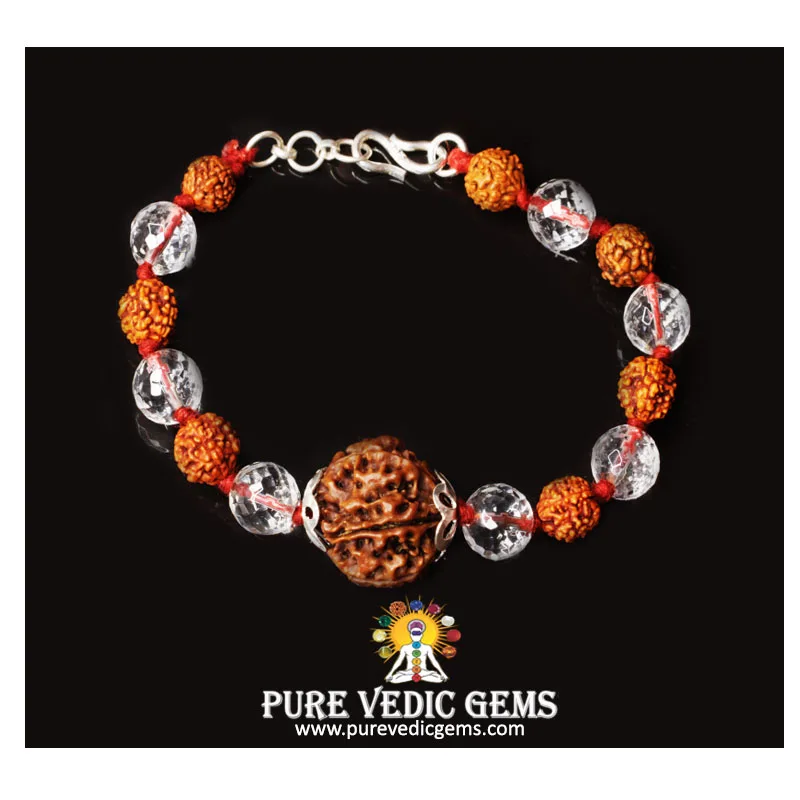 6 Mukhi Rudraksha Bracelet Shukra Kawach in Silver