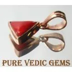 Red coral moonga pendent view 3