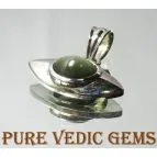 Catseye silver nazar pendent view 2