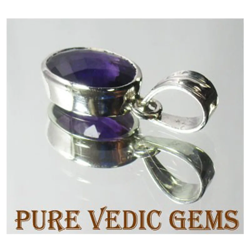 Amethyst silver pendent view 2