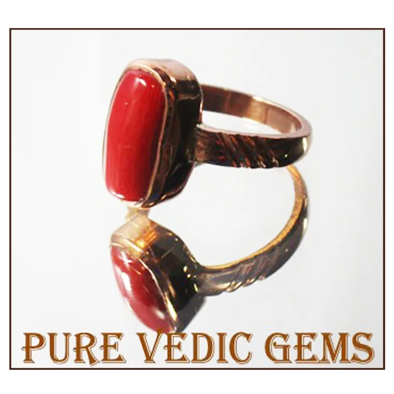 Red coral moonga ring