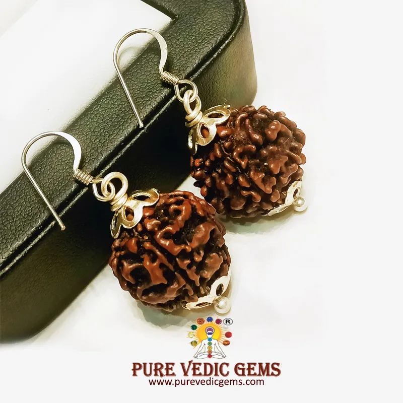 5 Mukhi natural rudraksha Tops in silver