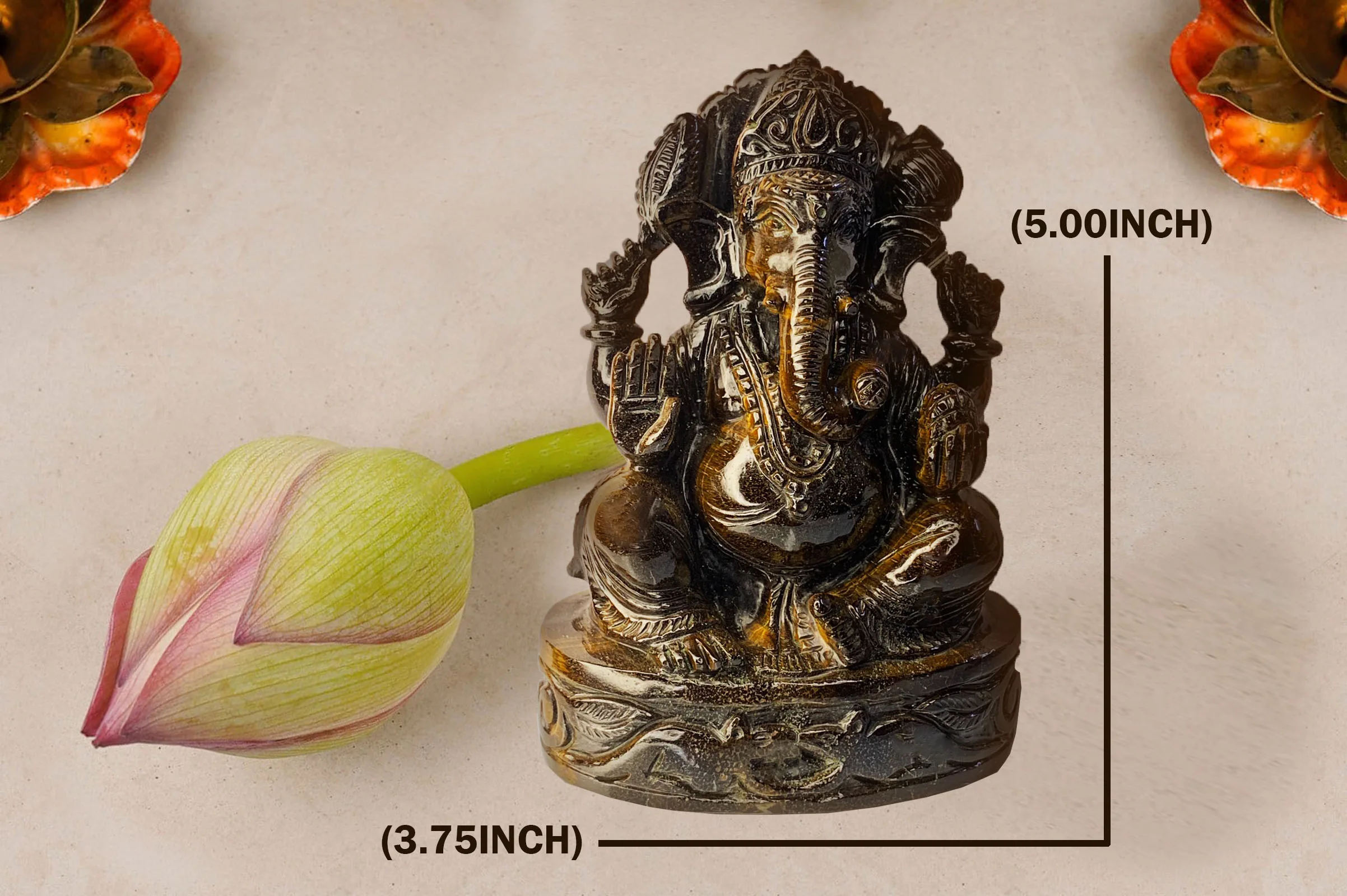 Tiger Eye Ganesha view 2
