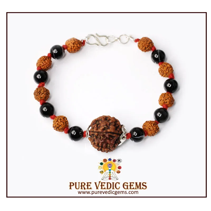 7 Mukhi Rudraksha Bracelet Shani Kawach in Silver