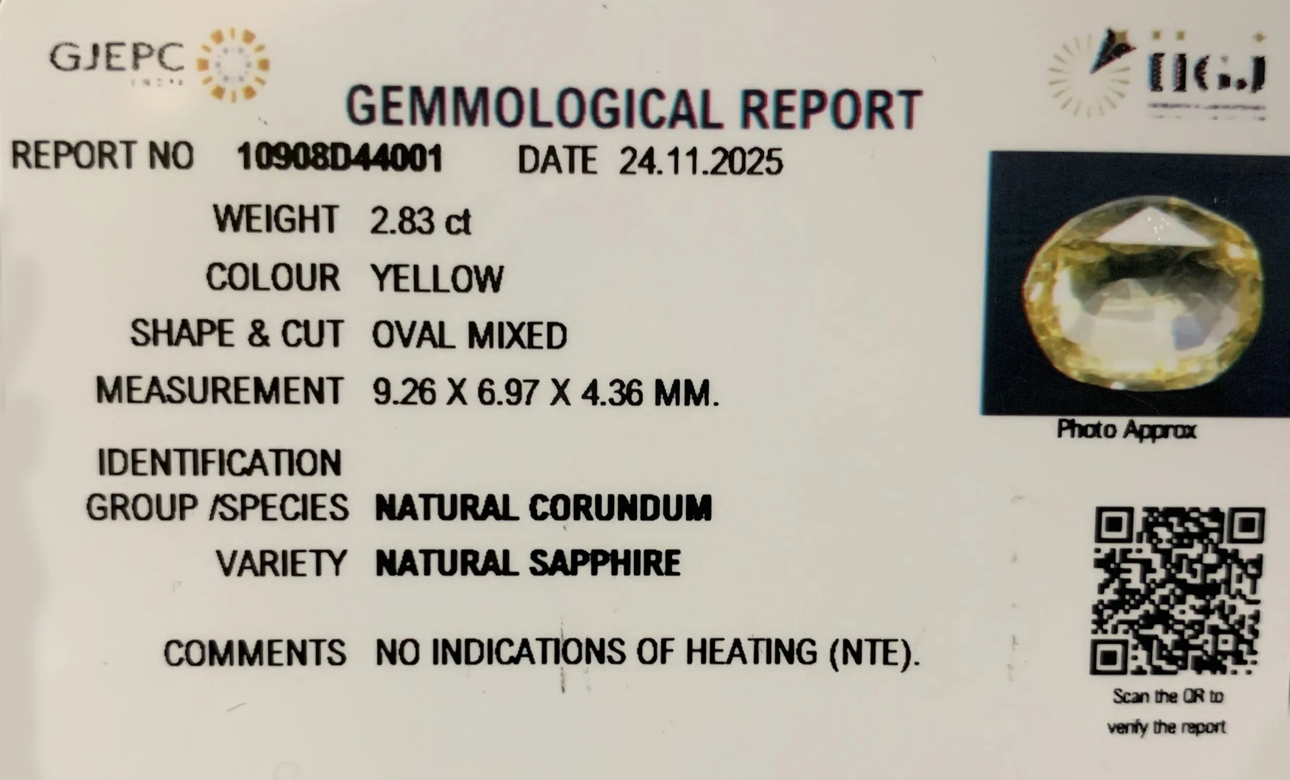 Yellow Sapphire 2.83ct. (Luxury) view 2