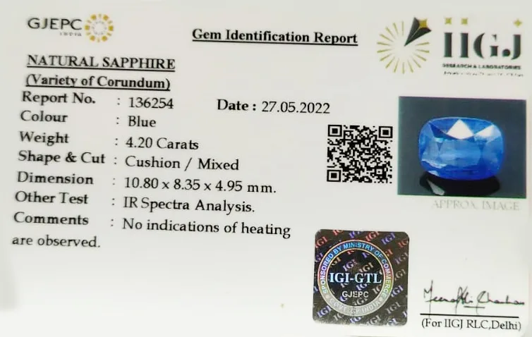 Blue Sapphire 4.20ct. (Luxury) view 3