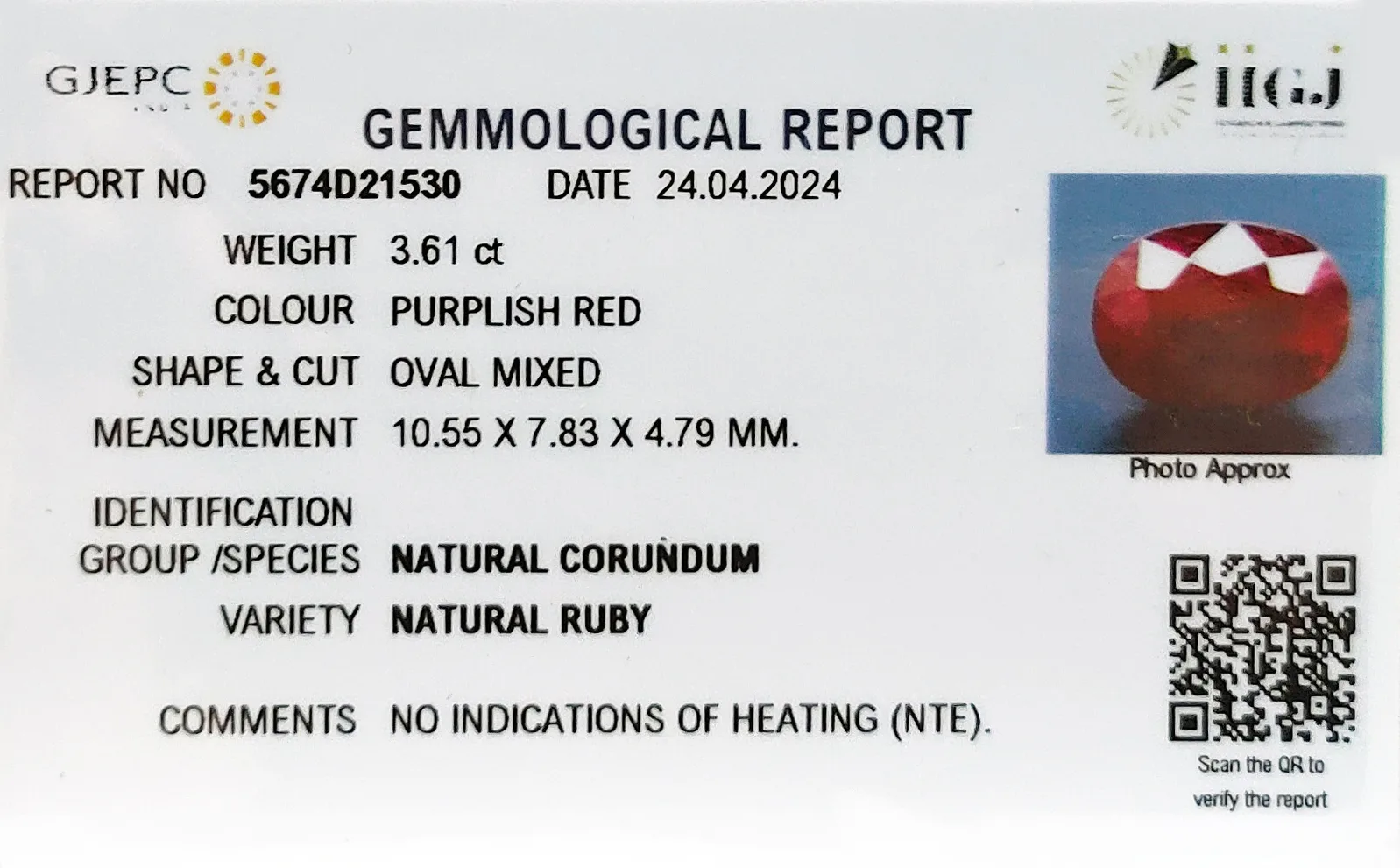 African Ruby 3.61ct. (Super Premium) view 2