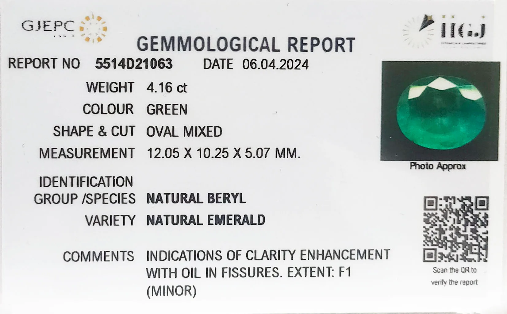 Emerald 4.16ct. (Super Premium) view 3