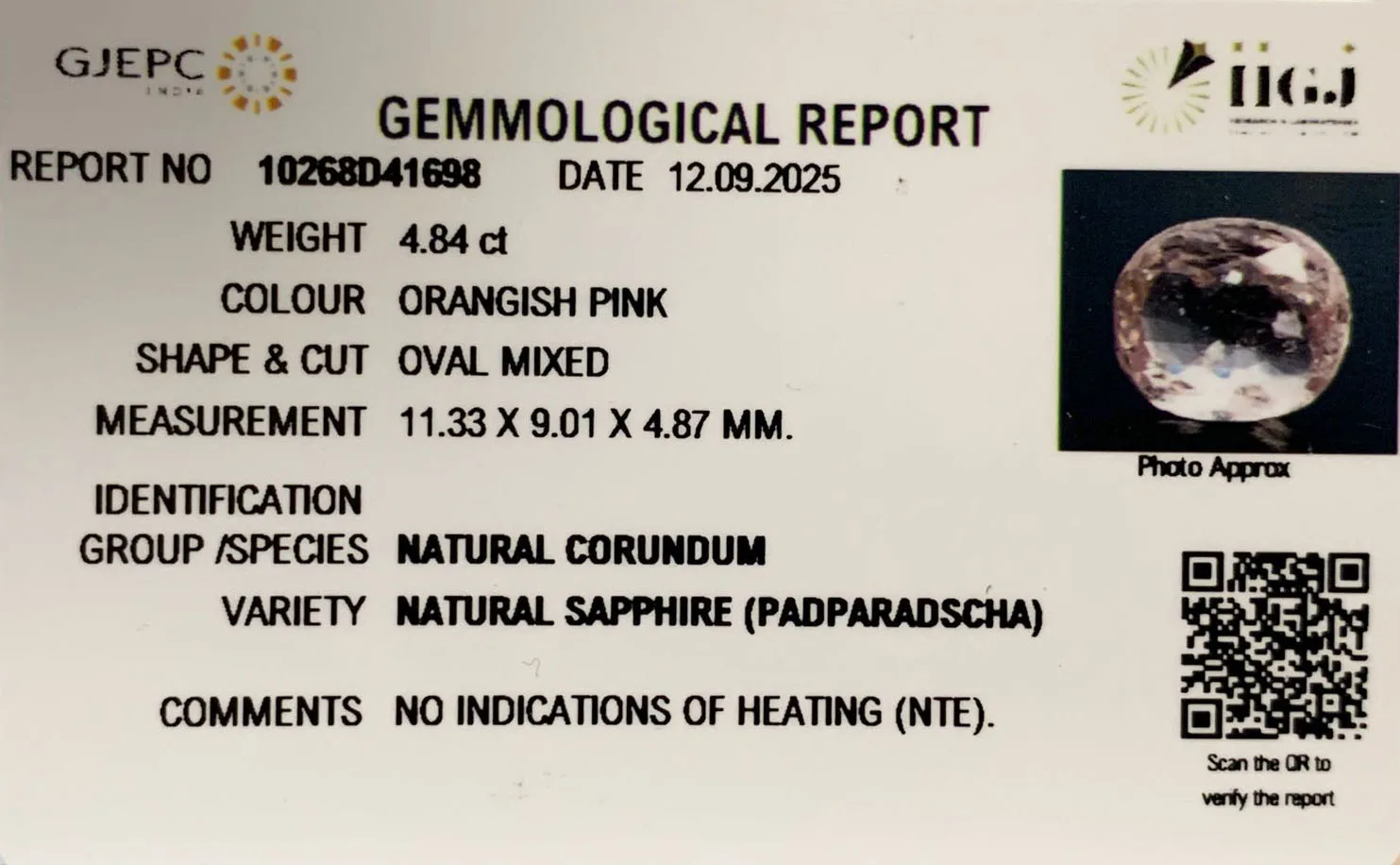 Pink Sapphire 4.84ct. view 2