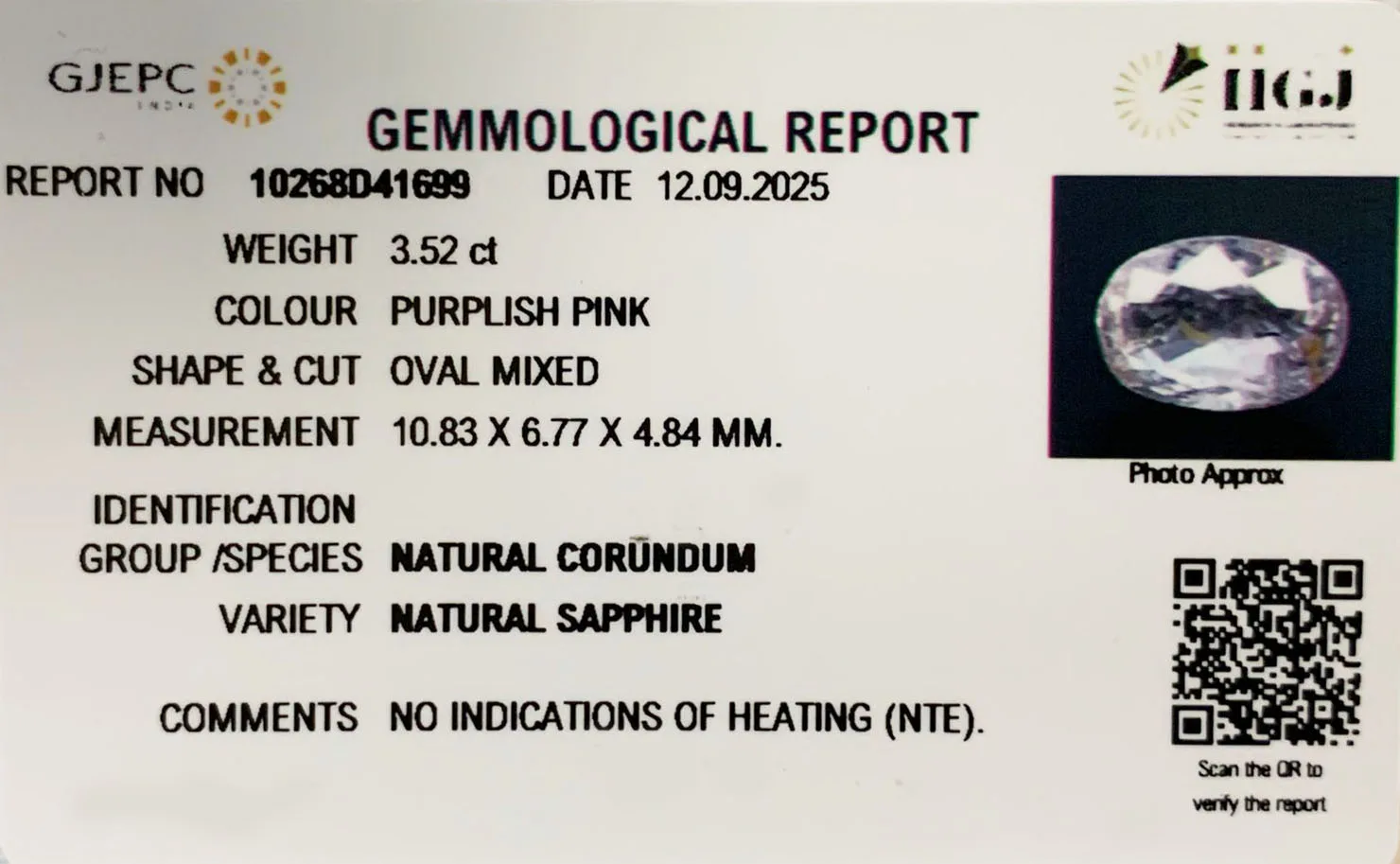 Pink Sapphire 3.52ct. view 2