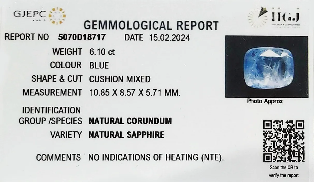 Blue Sapphire 6.10ct. (Premium) view 2