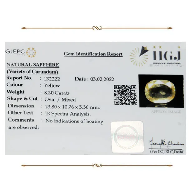 Yellow Sapphire 8.30ct. (Super Luxury) view 2