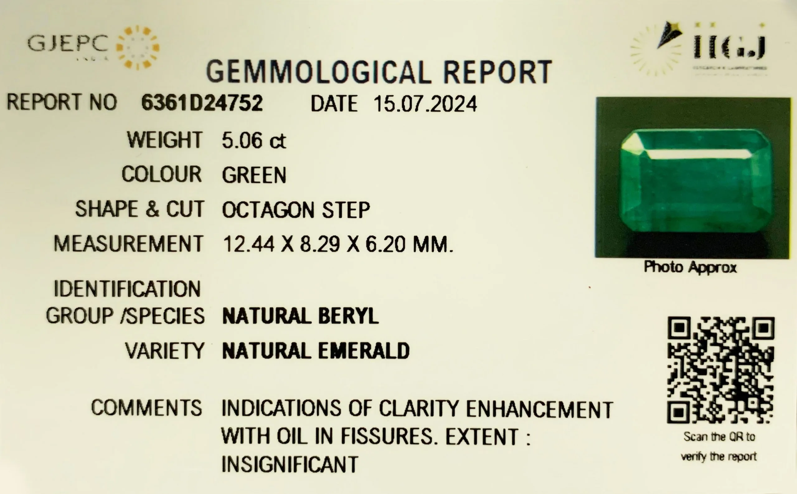 Emerald 5.06ct. (Premium) view 2