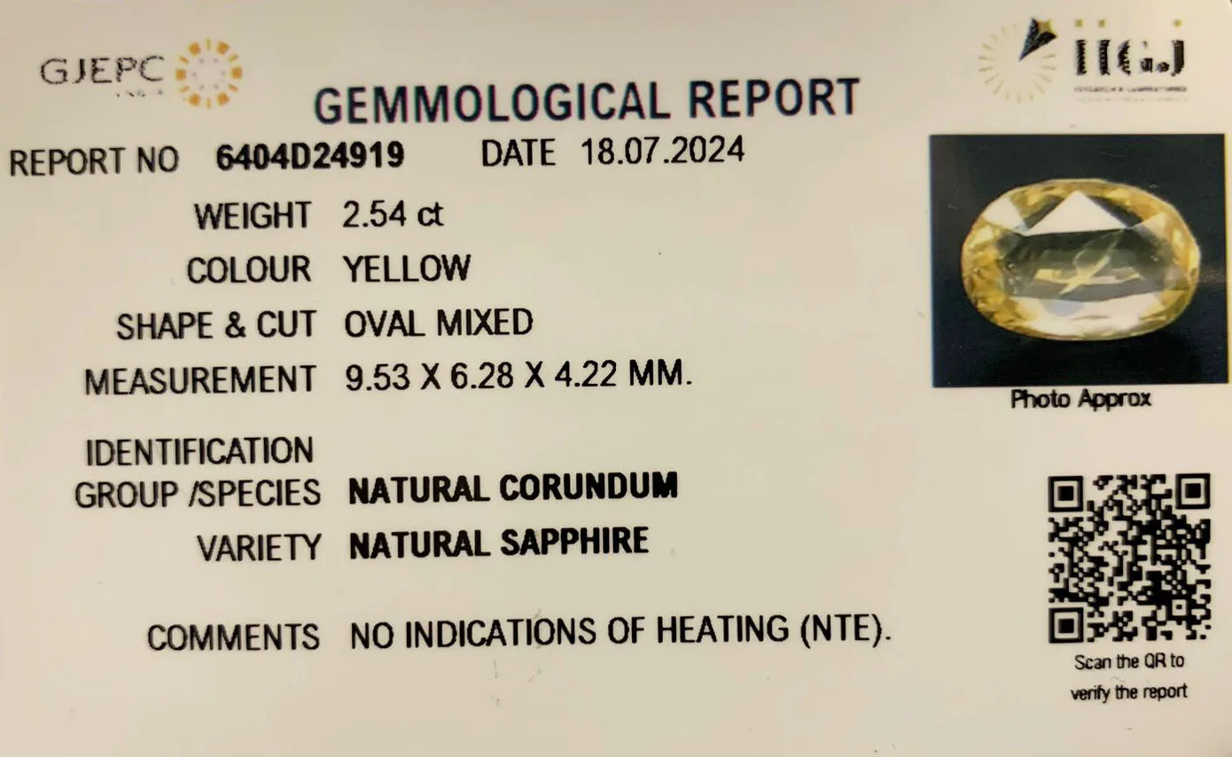 Yellow Sapphire 2.54ct. (Luxury) view 2