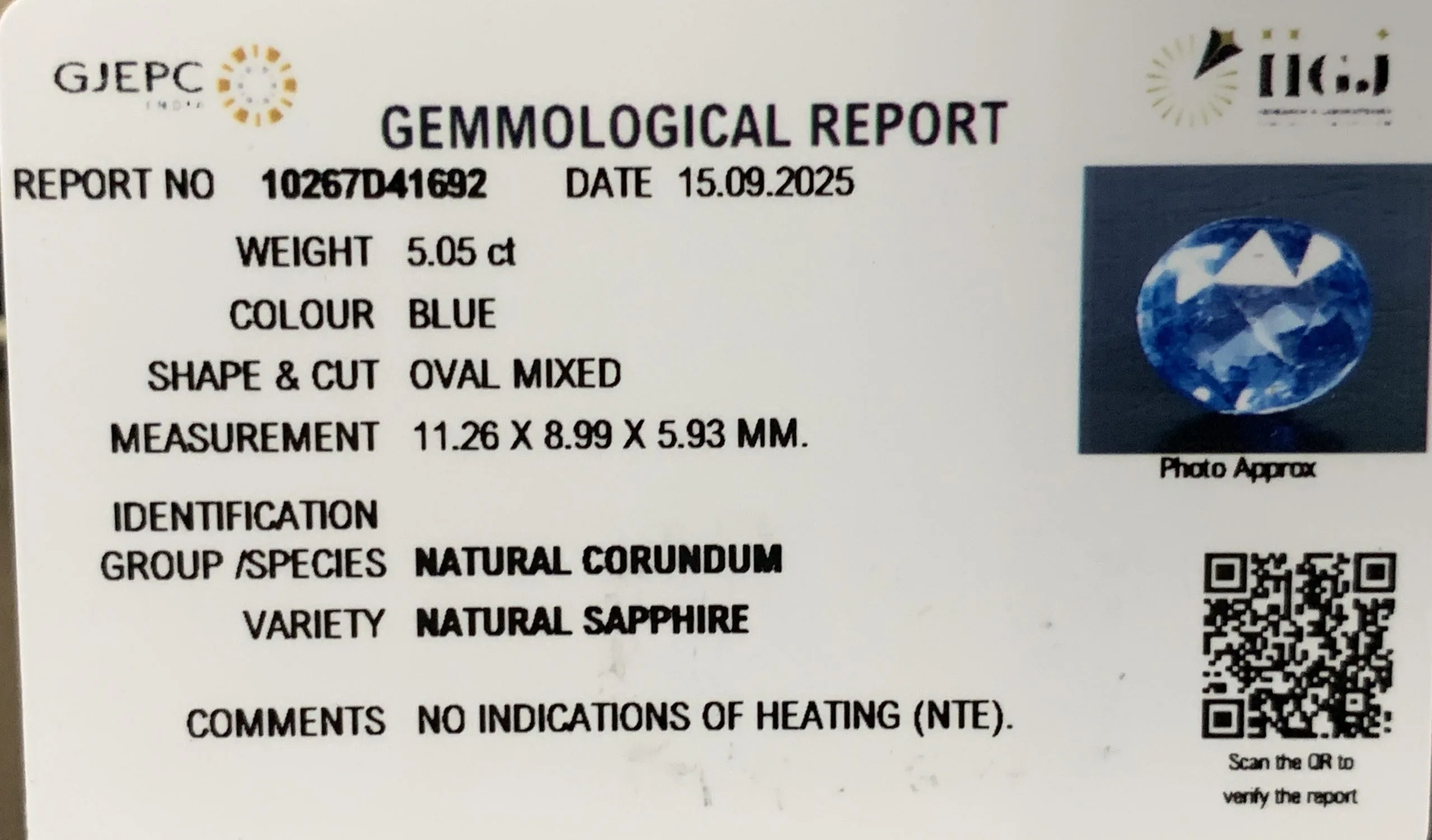 Blue Sapphire 5.05ct. (Luxury) view 2