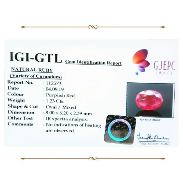 African Ruby 1.23ct. (Luxury) view 2