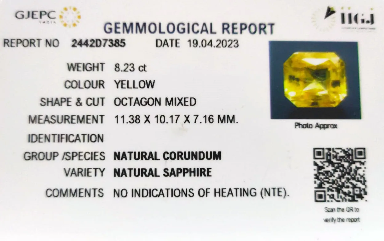 Yellow Sapphire 8.23ct.On-Demand view 2