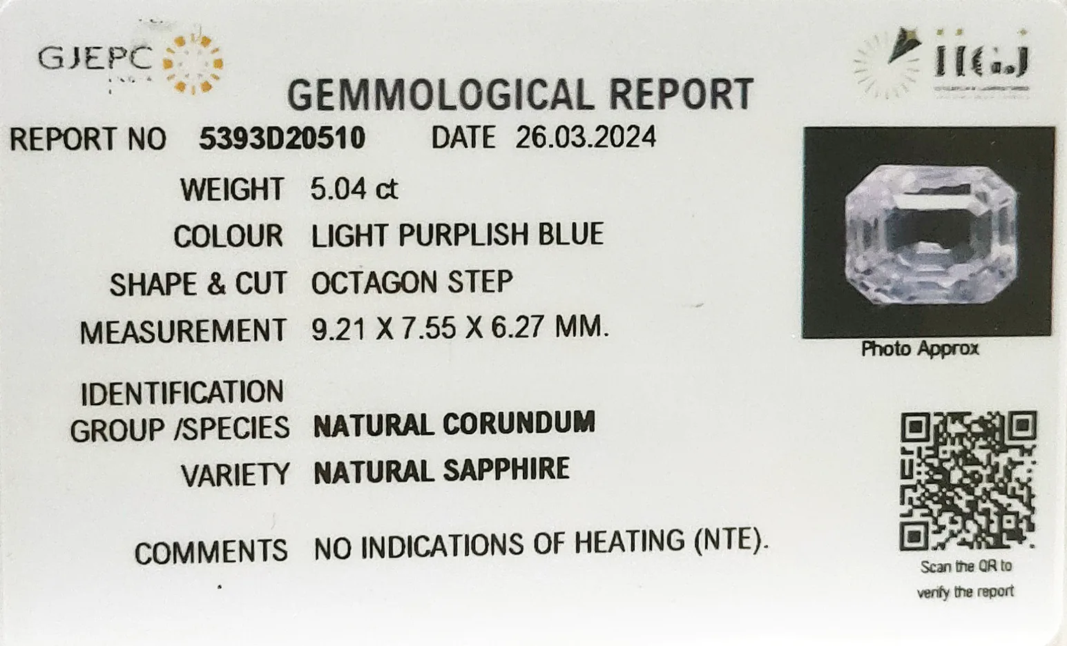 White Sapphire 5.04ct.On-Demand view 2