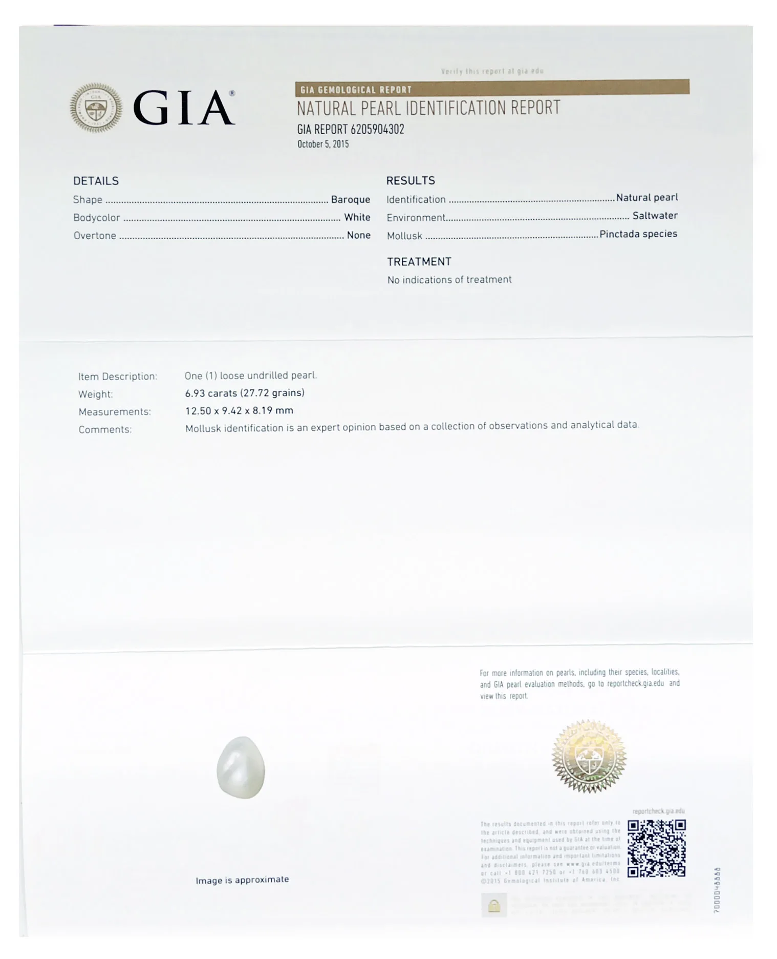 Basra Pearl 6.93ct.On-Demand view 2