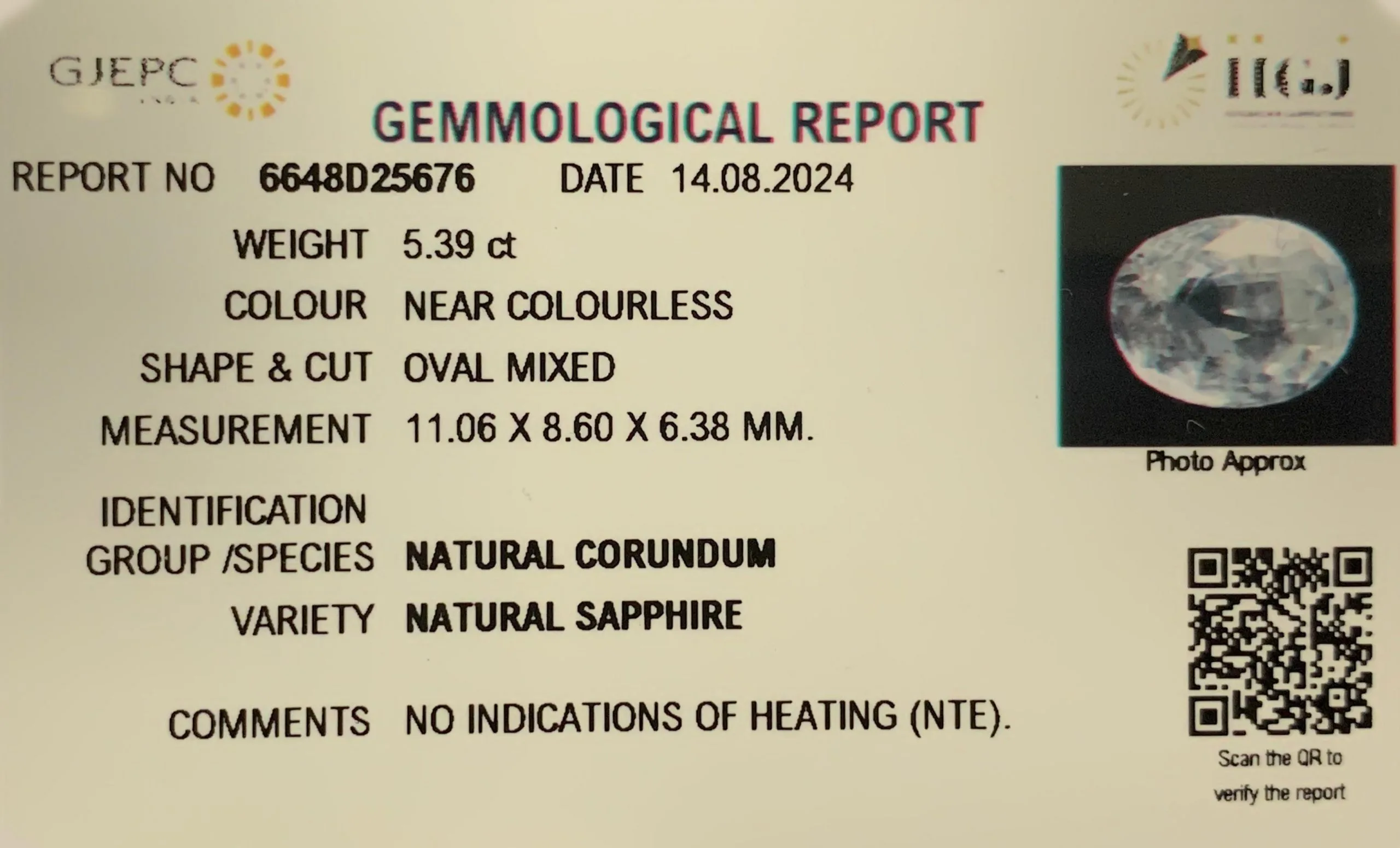White Sapphire 5.39ct. (Luxury) view 2