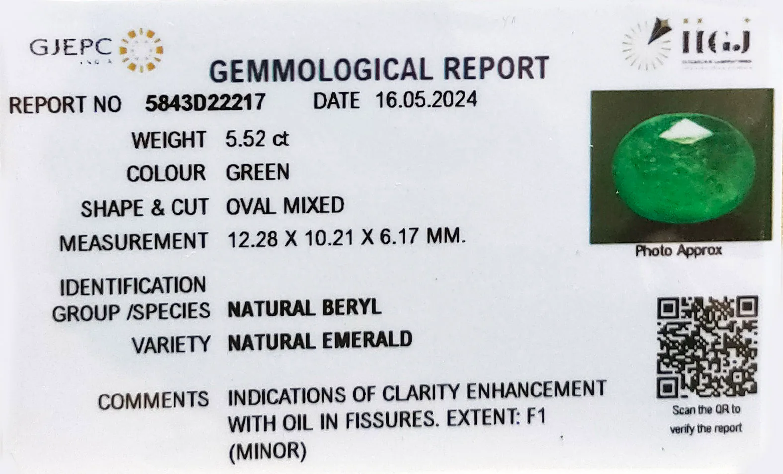 Emerald 5.52ct. (Super Premium) view 3