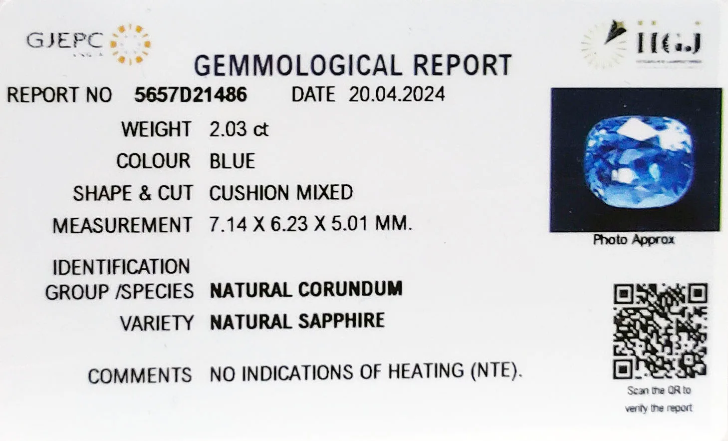 Blue Sapphire 2.03ct. (Luxury) view 2