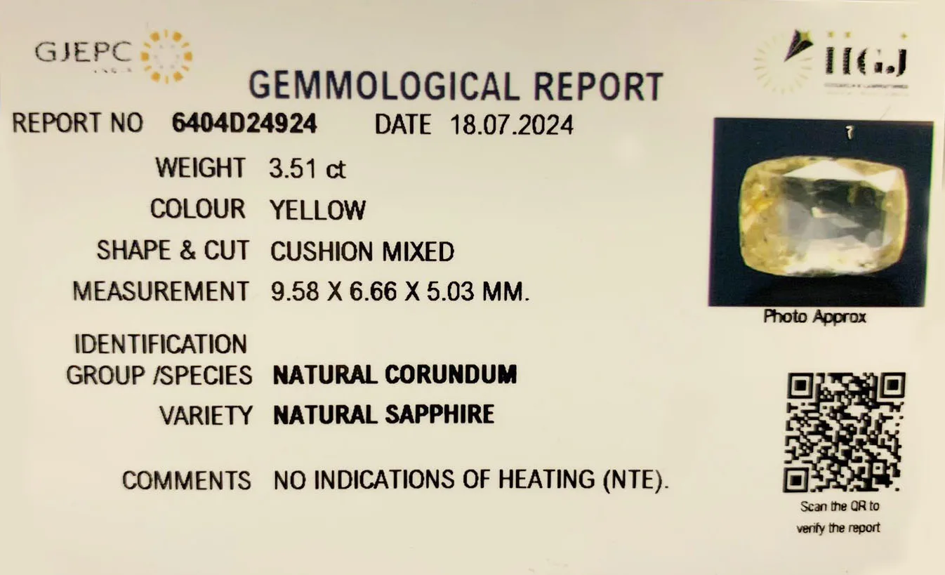 Yellow Sapphire 3.51ct. (Luxury) view 2