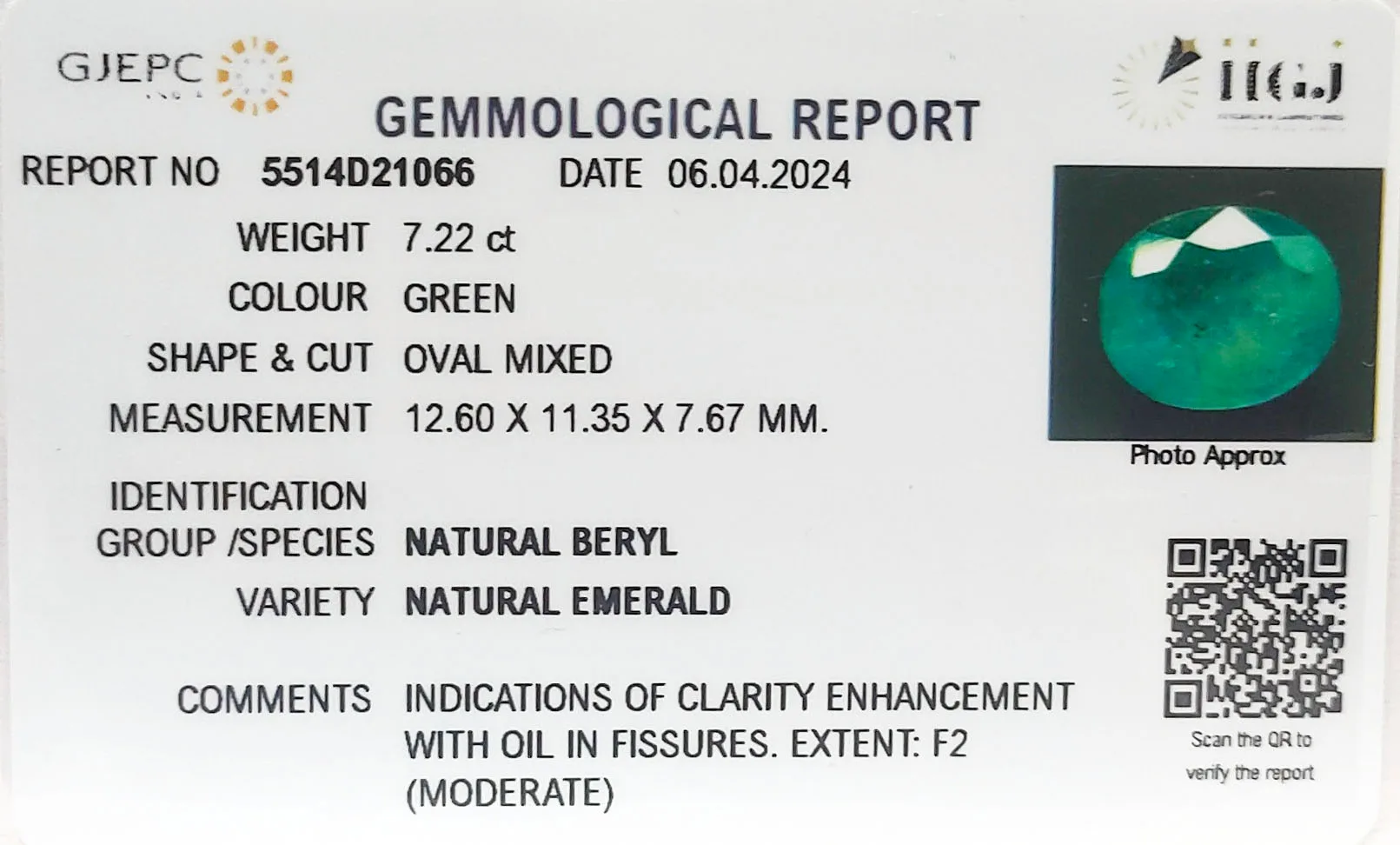 Emerald 7.22ct. (Super Premium) view 3