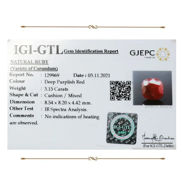 African Ruby 3.15ct. (Super Premium) view 2