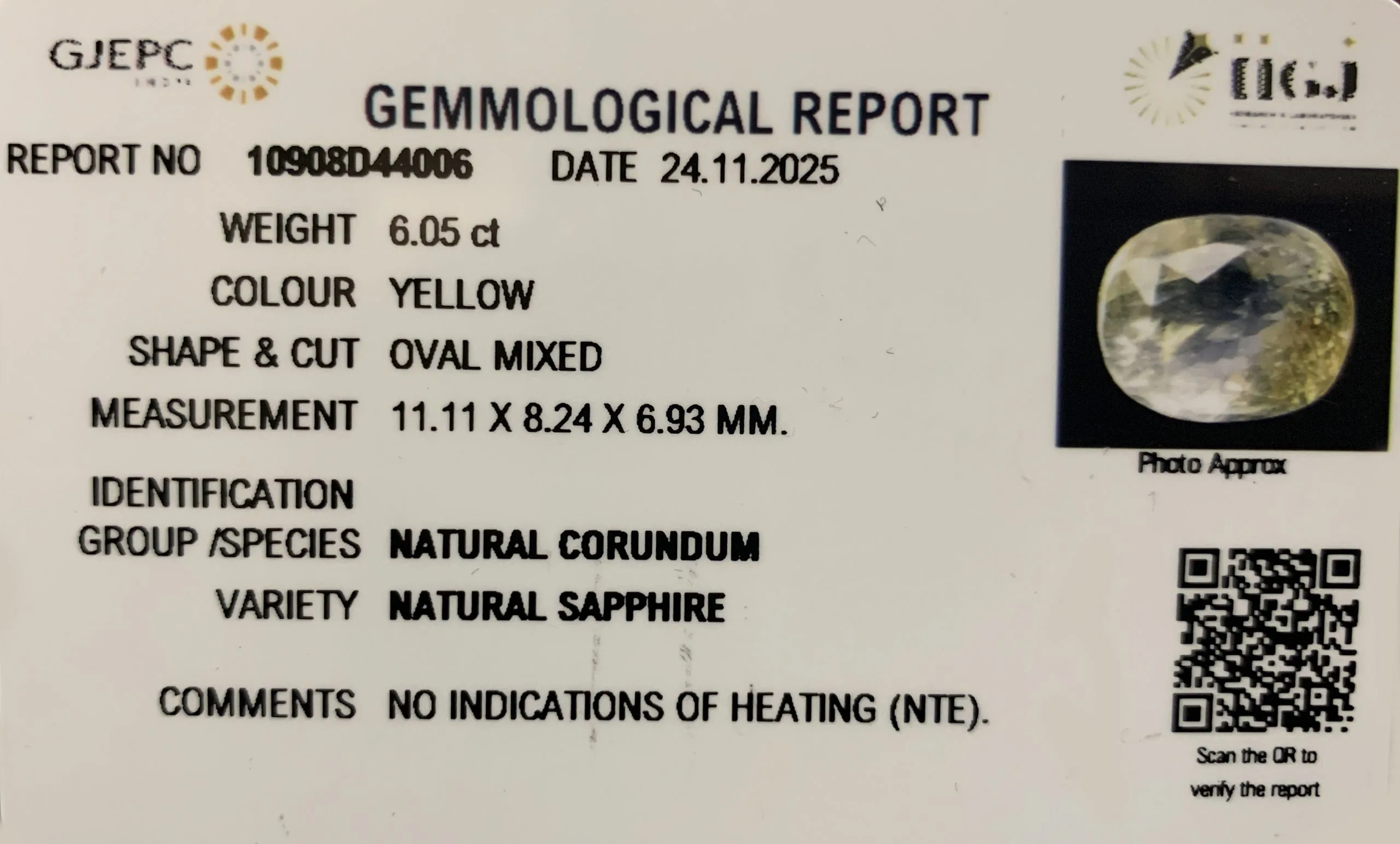 Yellow Sapphire 6.05ct. (Luxury) view 2