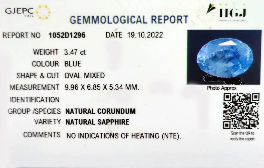 Blue Sapphire 3.47ct. (Economy) view 2