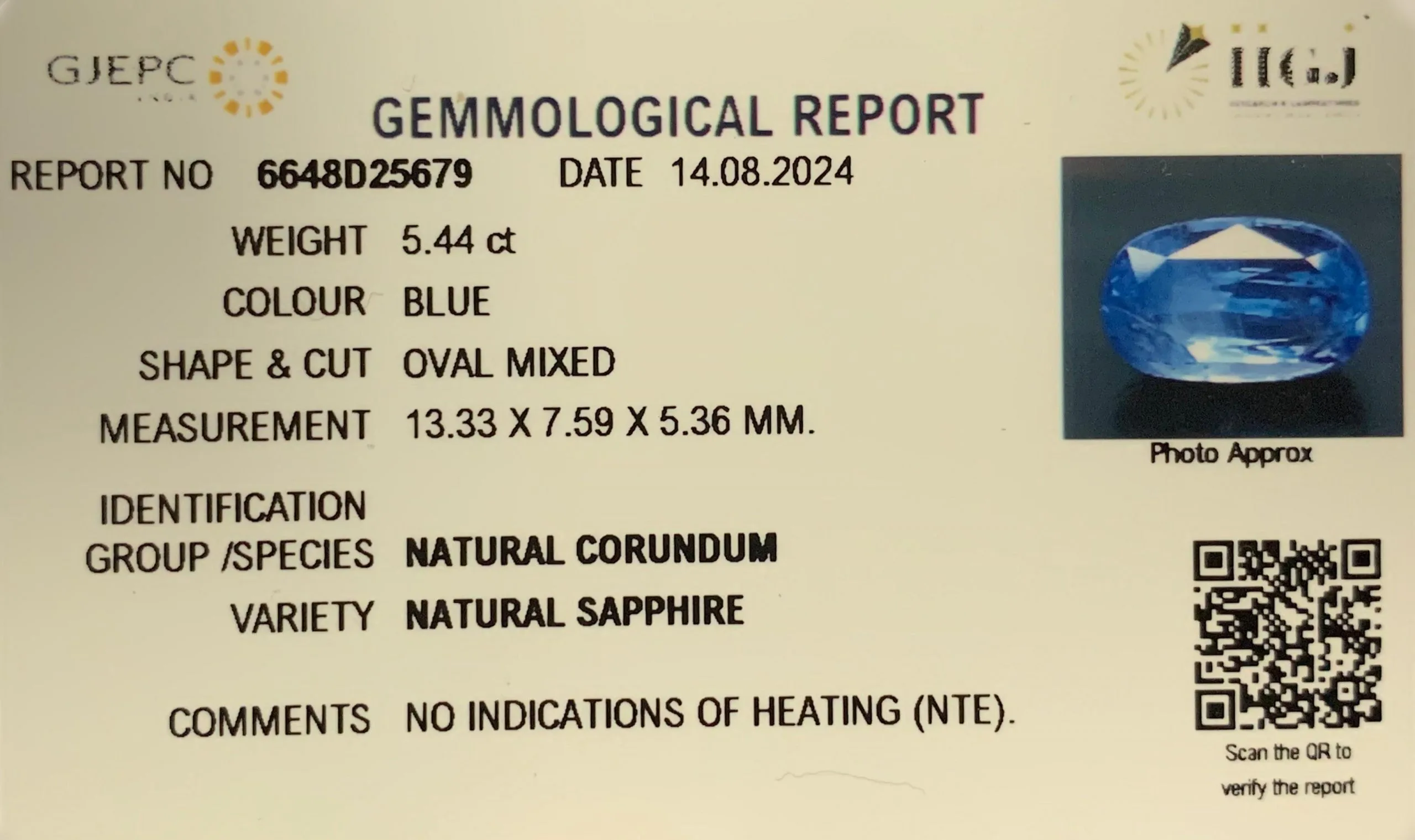 Blue Sapphire 5.44ct.On-Demand view 2