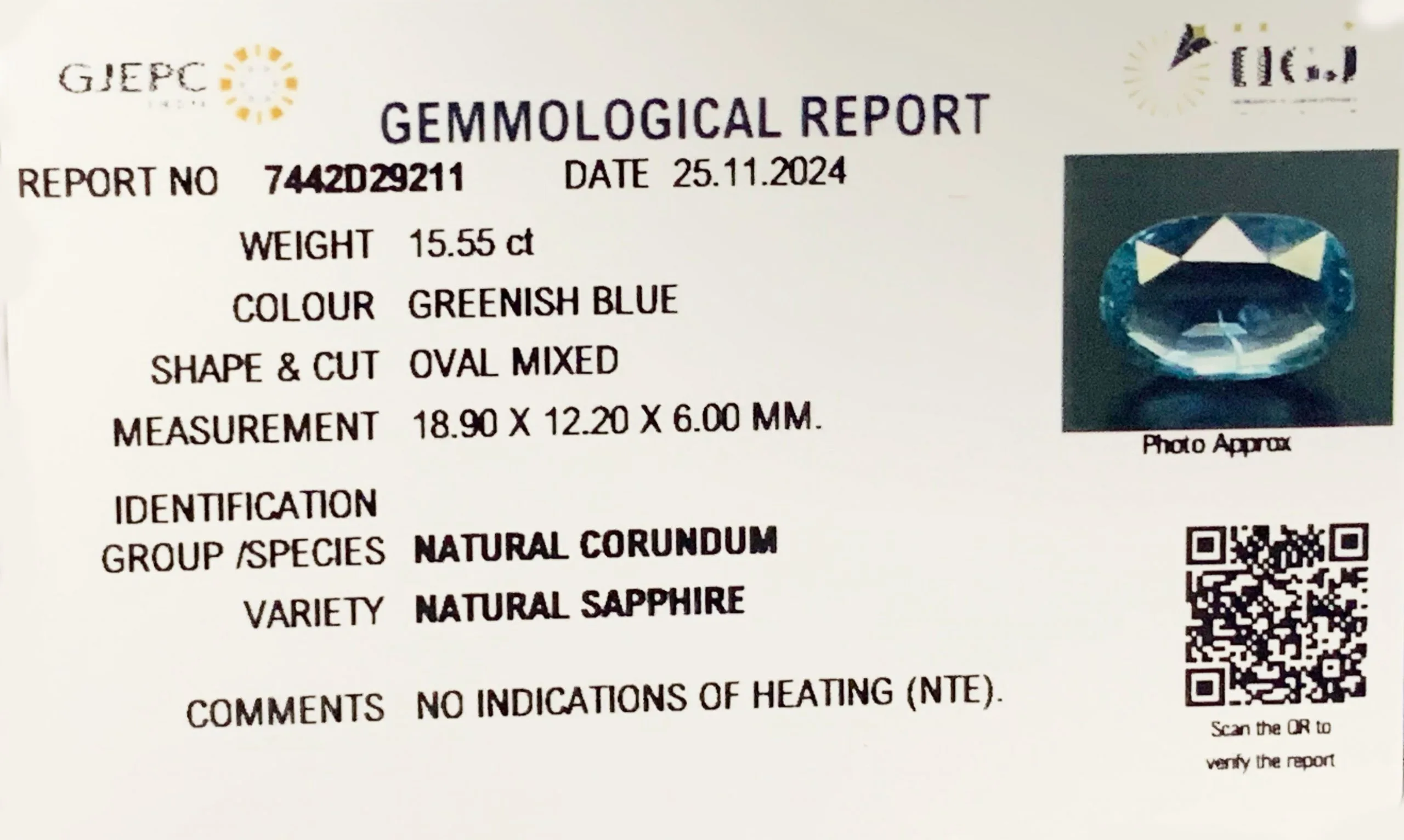 Blue Sapphire 15.55ct. (Luxury) view 2