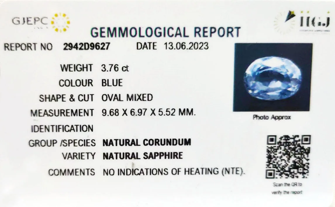 Blue Sapphire 3.76ct. (Luxury) view 3