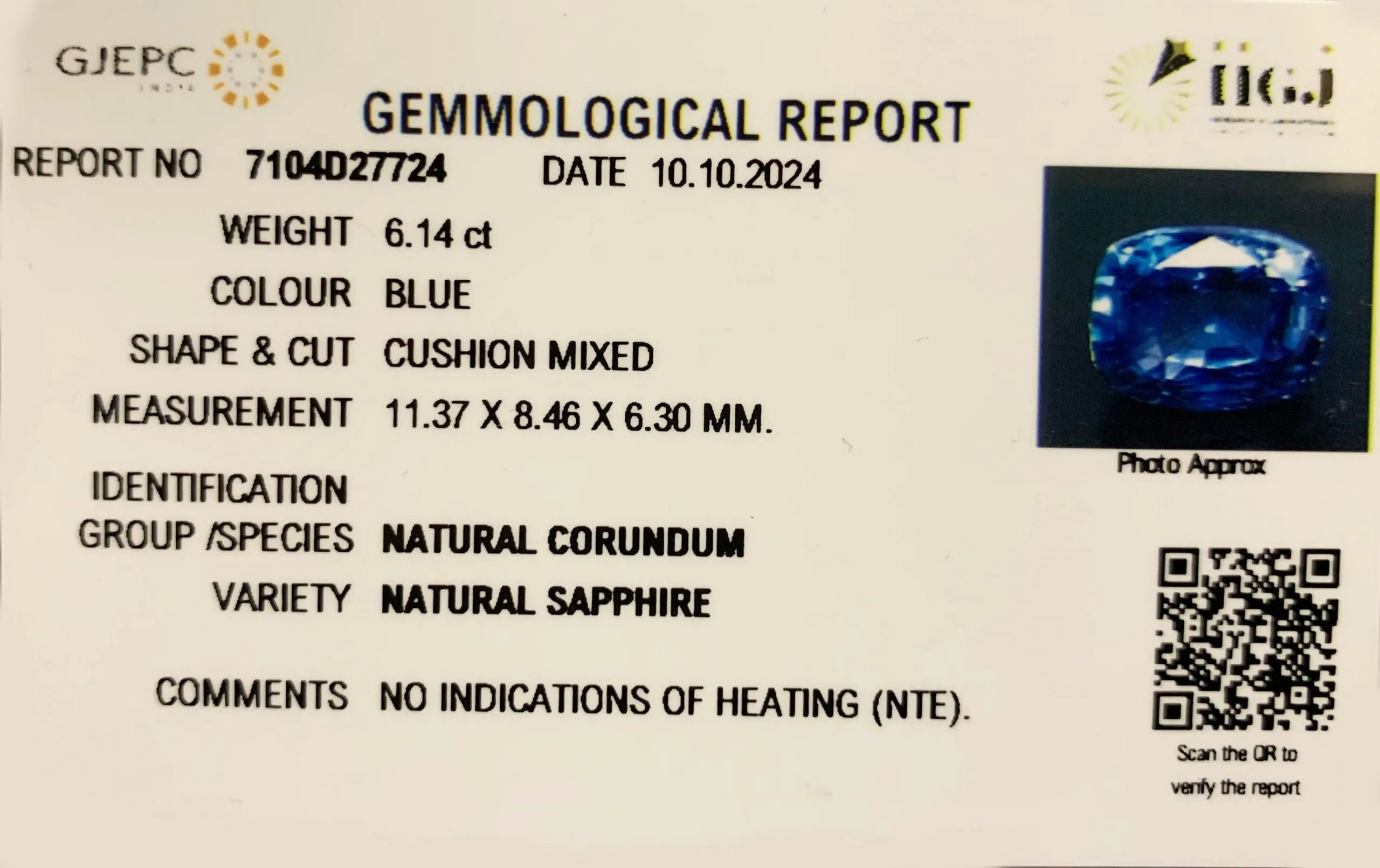 Blue Sapphire 6.14ct.On-Demand view 2