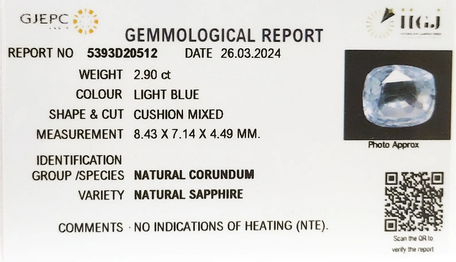 White Sapphire 2.90ct. (Economy) view 2