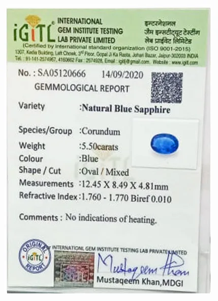 Blue Sapphire 5.50ct.On-Demand view 2