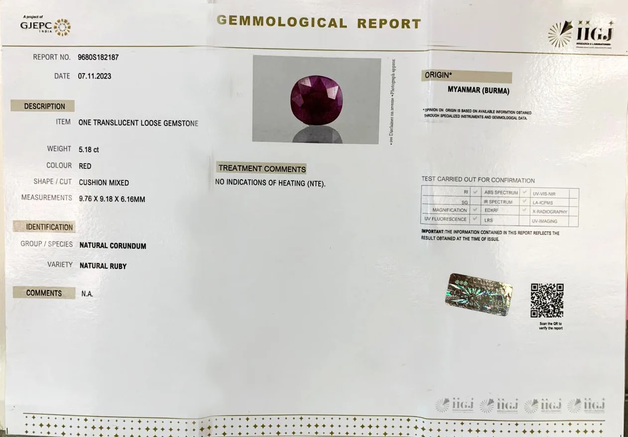 Burma Ruby 5.18ct. (Luxury) view 2