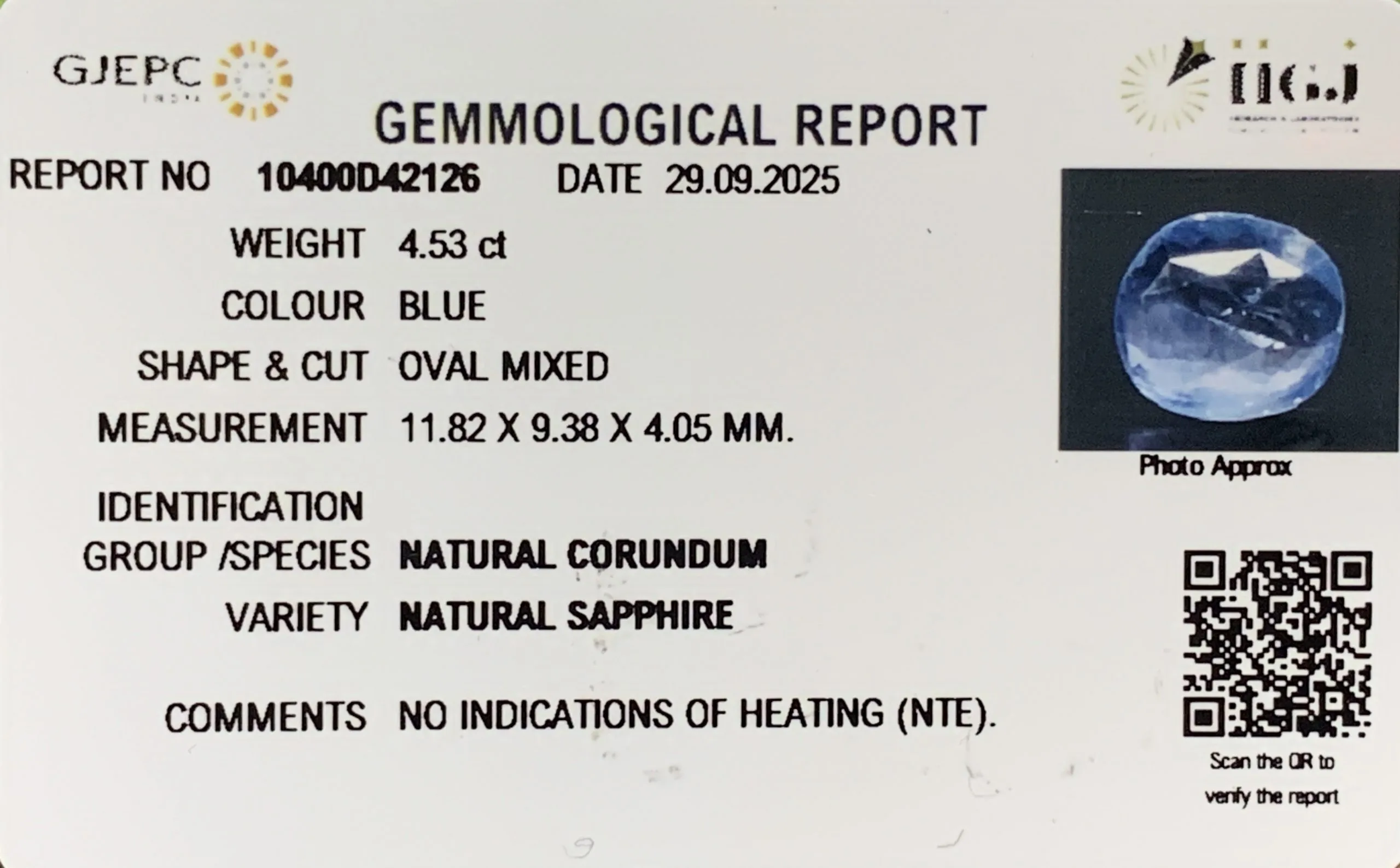 Blue Sapphire 4.53ct. (Super Premium) view 2