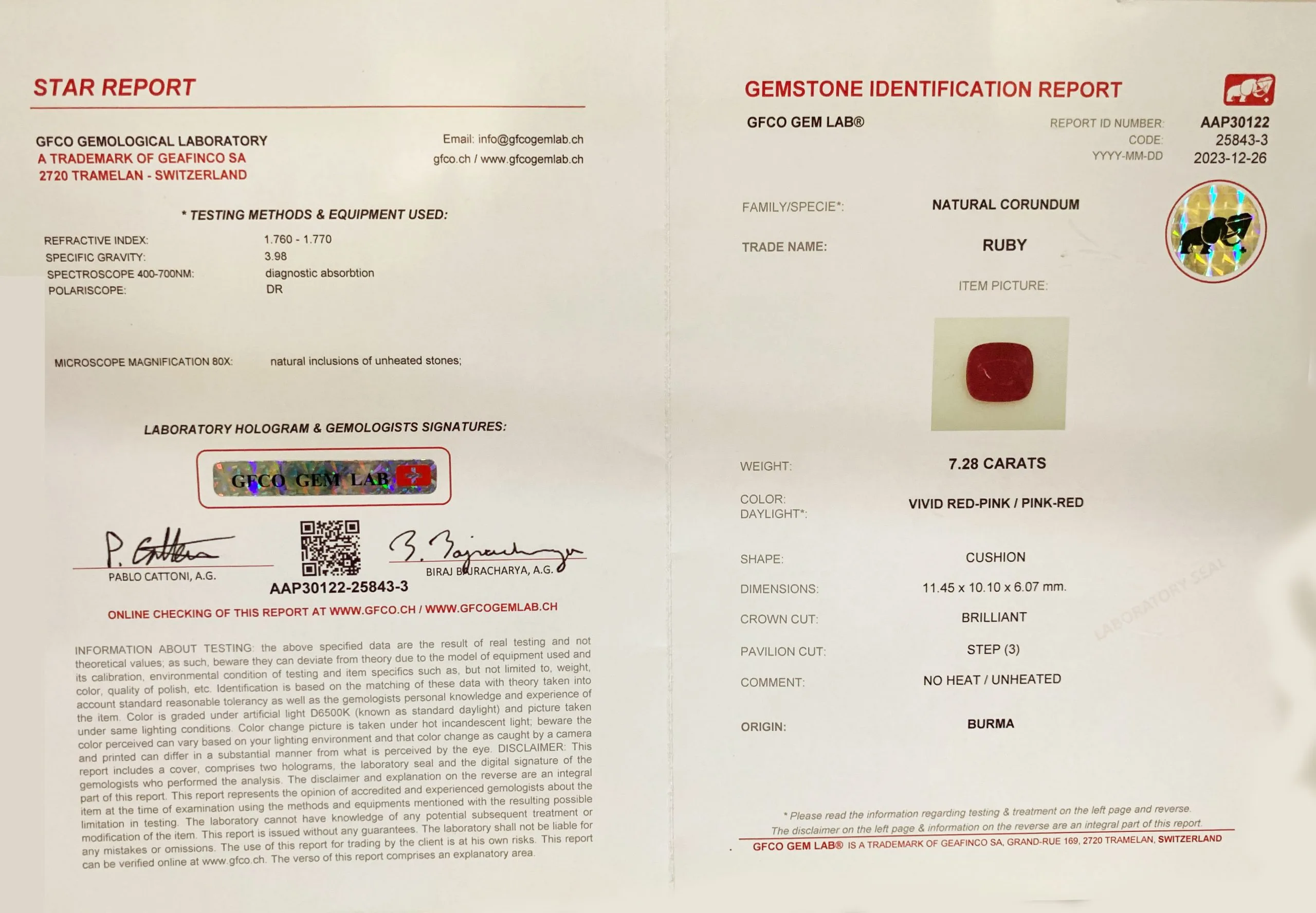 Fine Burma Ruby 7.28ct On-Demand view 2