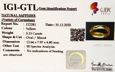 Yellow Sapphire 5.15 ct.@On Demand view 3