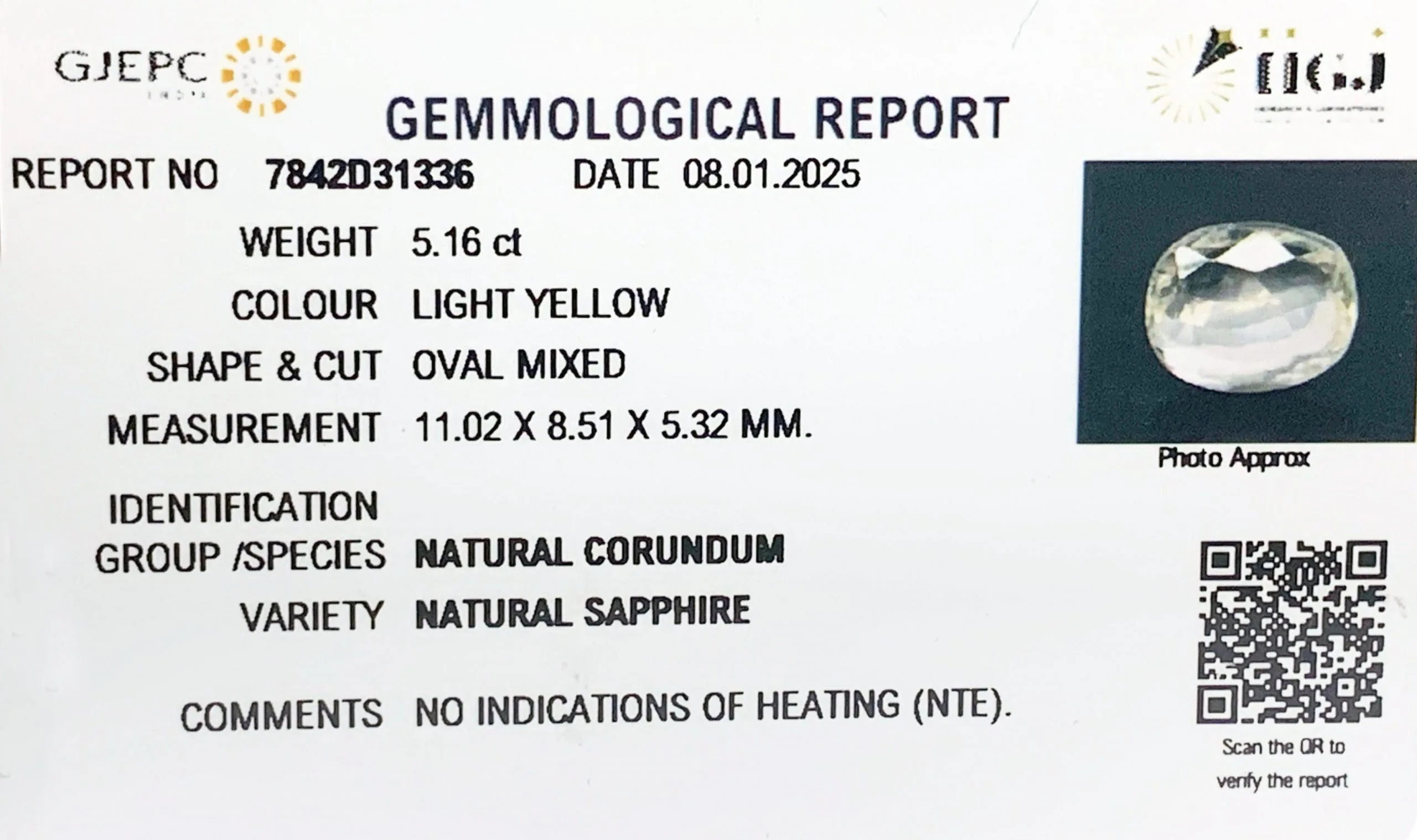 White Sapphire 5.16ct. (Super Premium) view 2