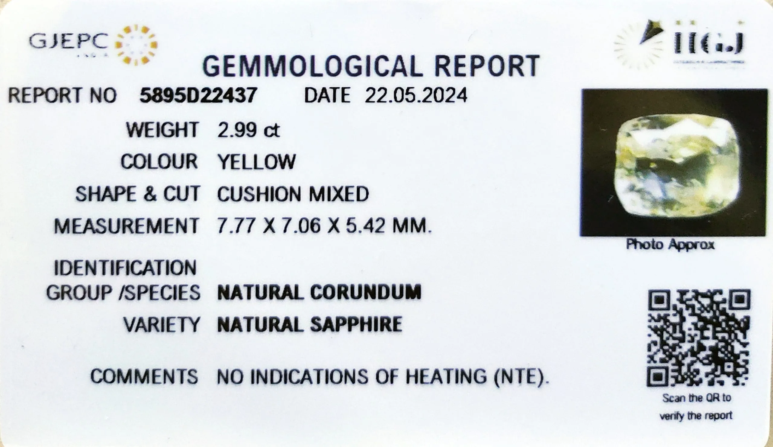 Yellow Sapphire 2.99ct. (Luxury) view 2