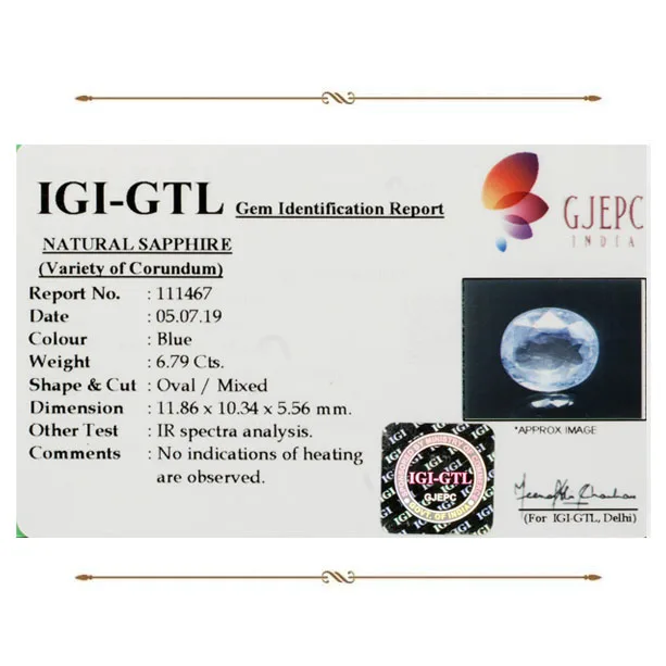 Blue Sapphire 6.79ct. (Luxury) view 2